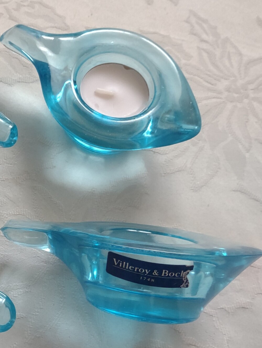 Villeroy & Boch Blue Turquoise Crystal Candle Holder